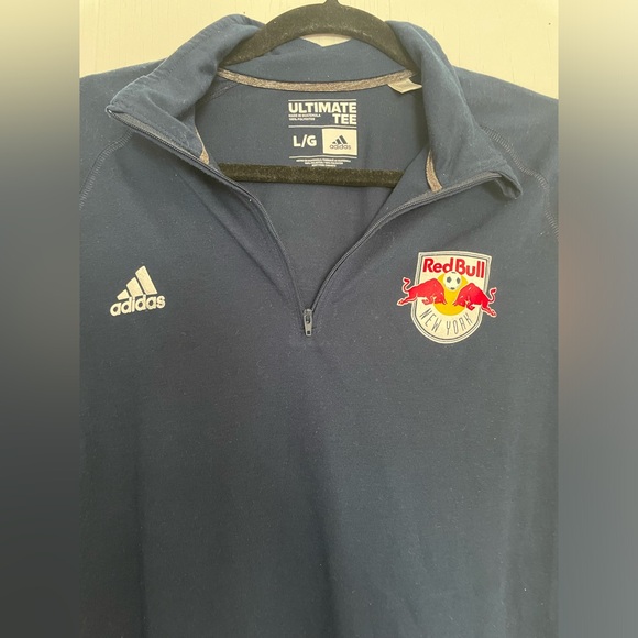 New York Red Bulls Navy Adidas Ultimate Tee Long Sleeve, Size Large - MLS Soccer - Picture 7 of 7